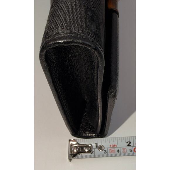 GUCCI GG Canvas Bamboo Clutch/ Shoulder Bag/ Crossbody Bag - Picture 8 of 13